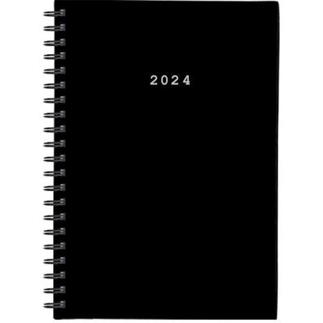 Ημερολόγιο ημερήσιο σπιράλ NEXT Basic 14x21cm 2024 μαύρο
